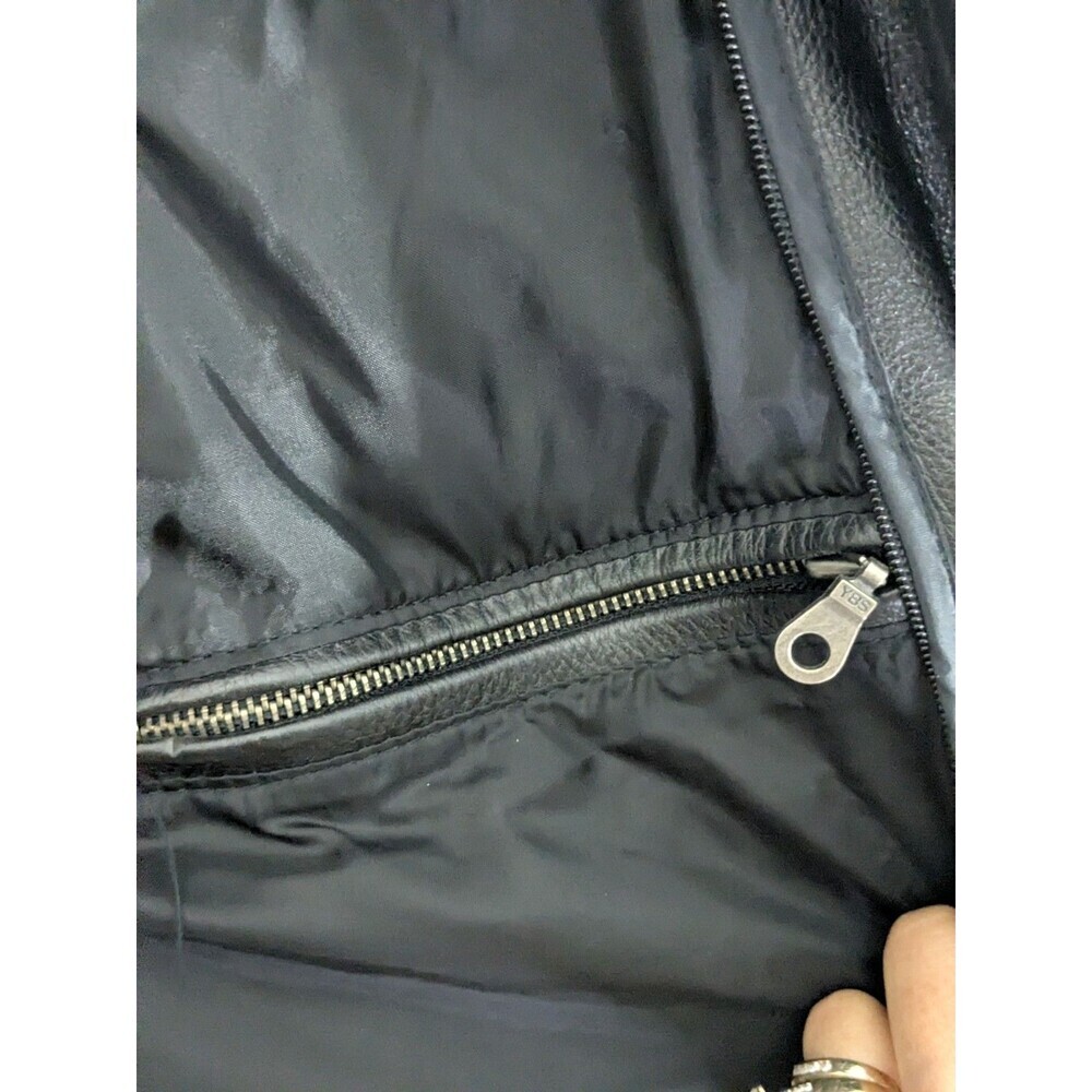 Vintage Wilsons Leather Men's M Motorcycle Jacket Black Leather Cafe Racer Zip - Picture 16 of 16